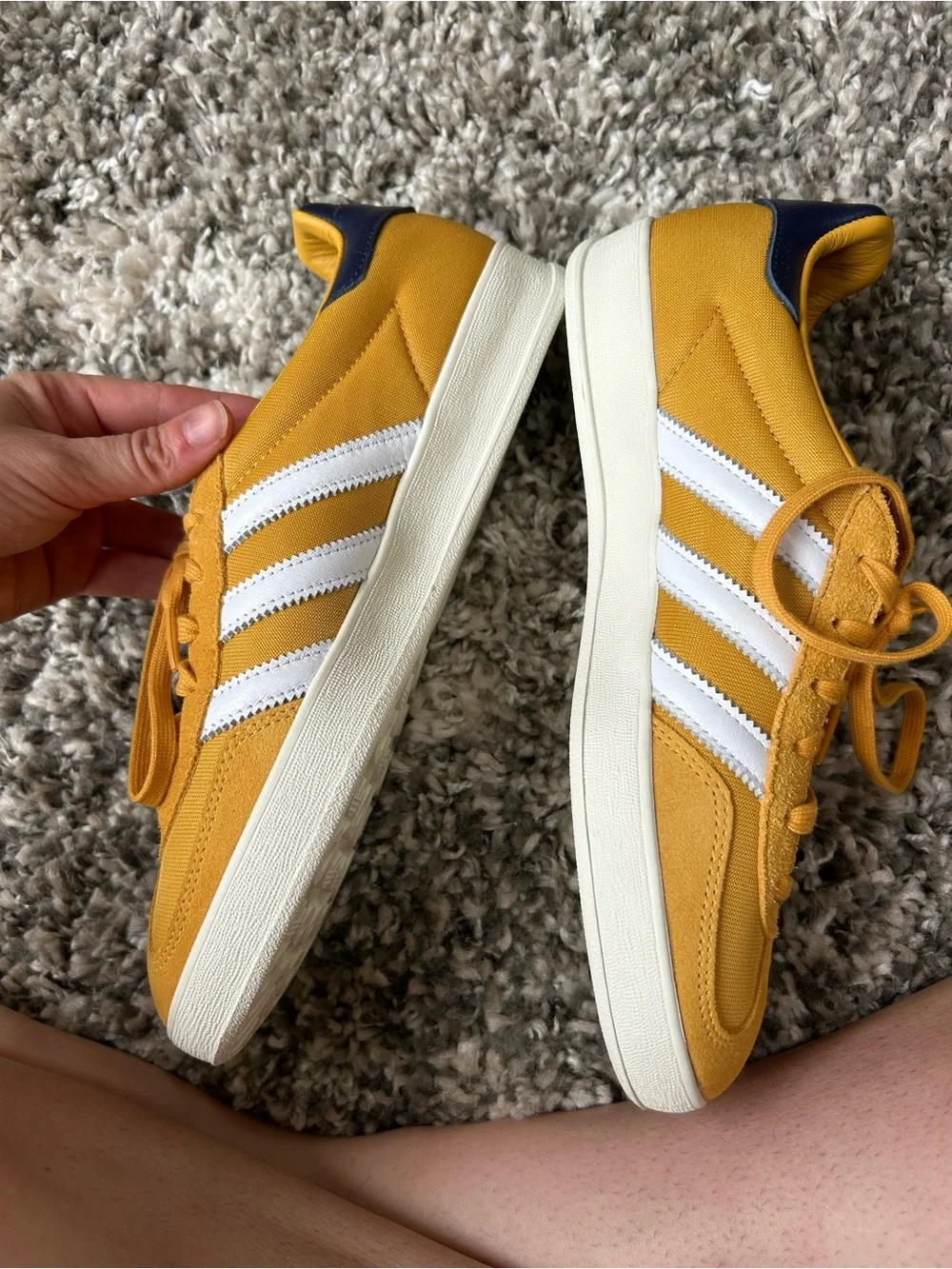 Adidas Gazelle Sneakers in Mustard Yellow, Navy and White unisex